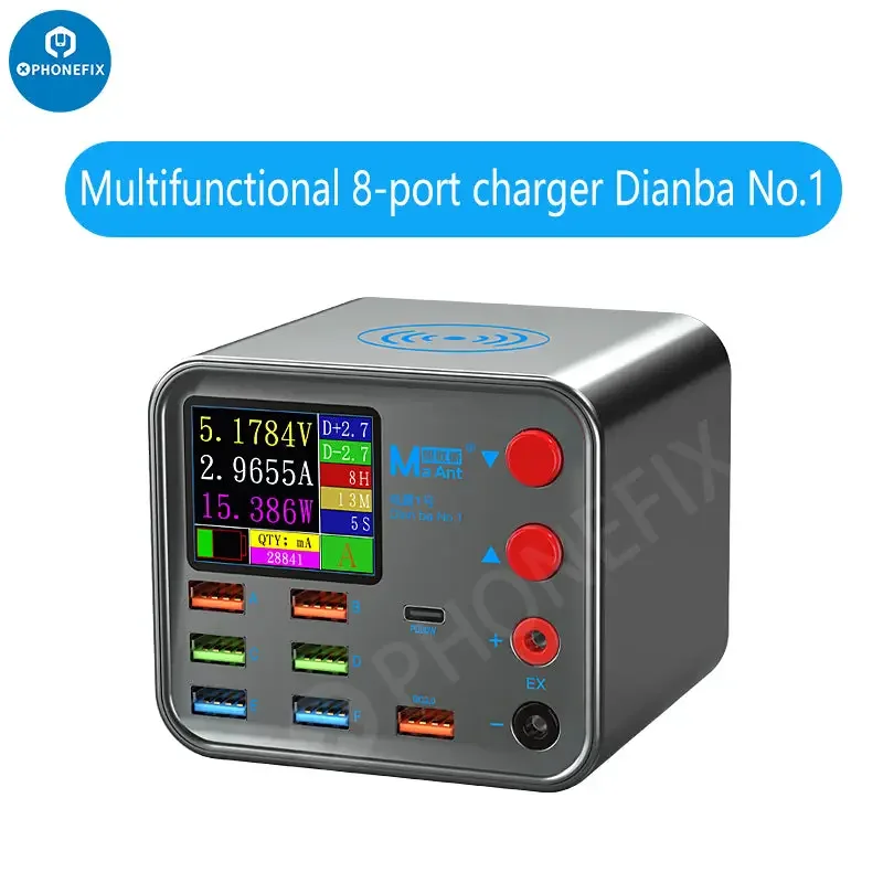Chargeur PD 8 ports MaAnt DianBa TenSai PD, détection de courant pour téléphone