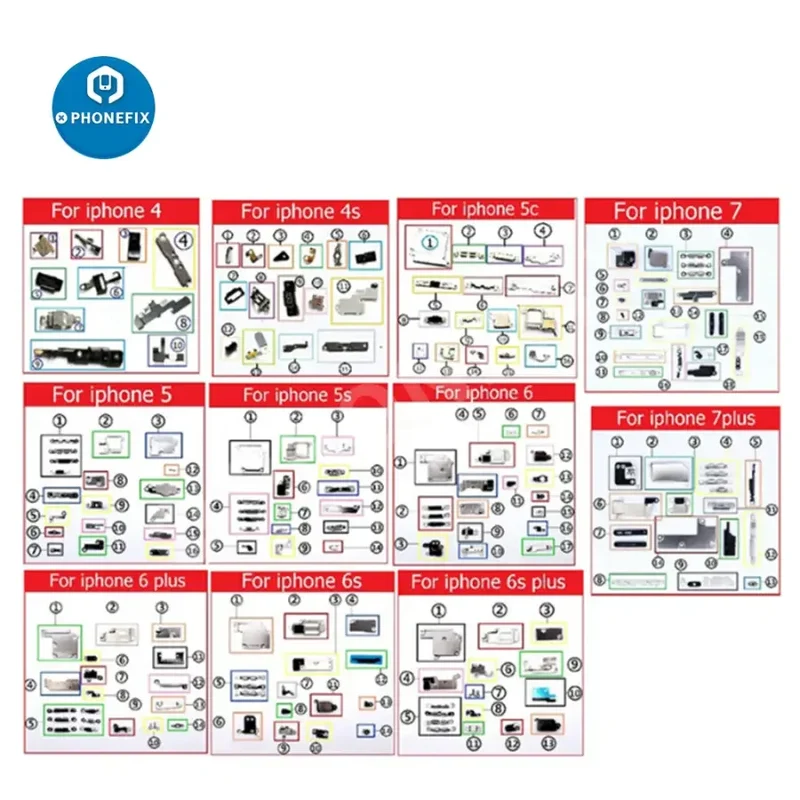 Pour iPhone 6-13 Pro Max Petites pièces intérieures Support en métal de fer Bouclier